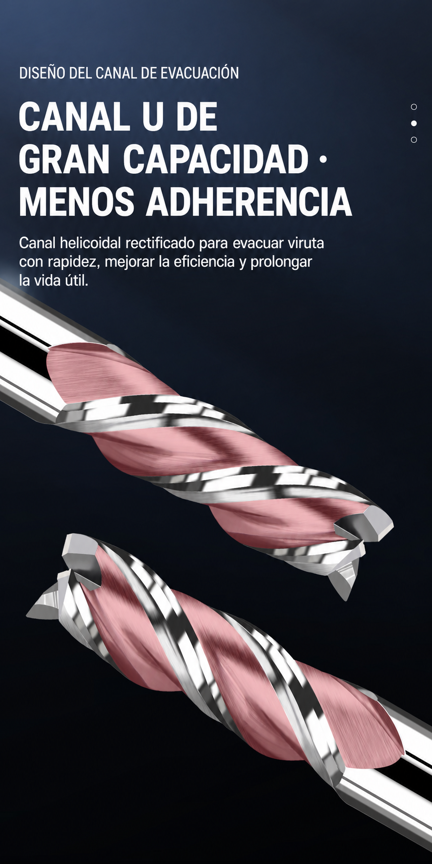 Fresa de carburo para aluminio de 3 filos