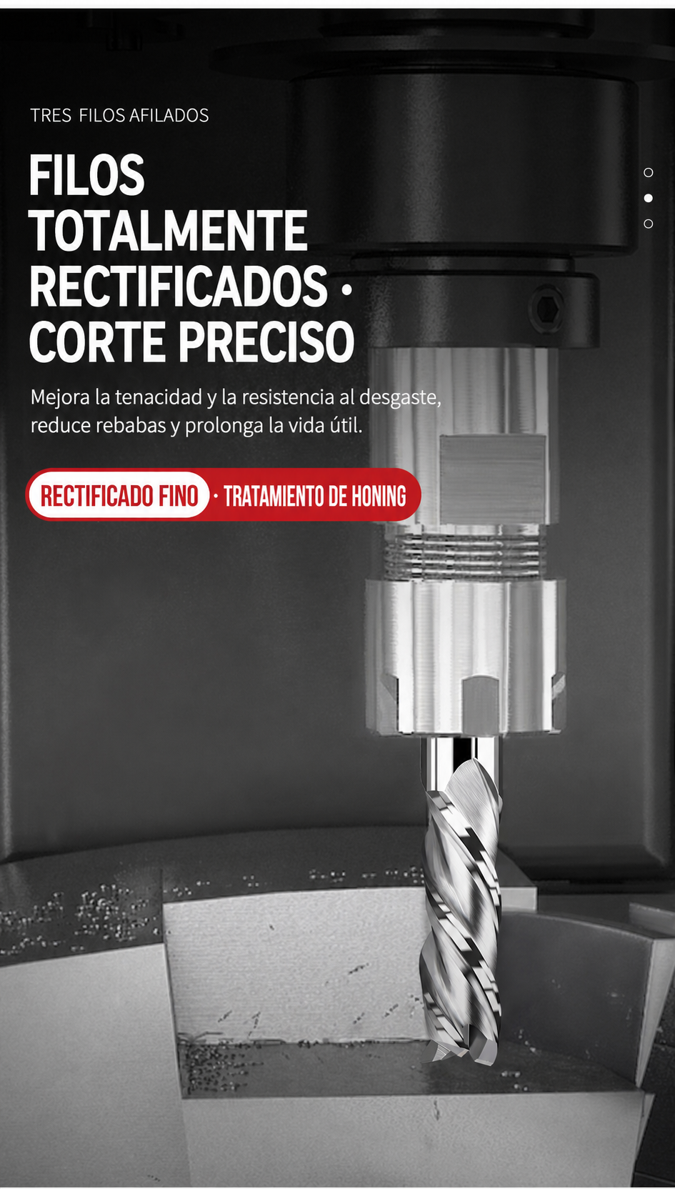 Fresa de carburo para aluminio de 3 filos